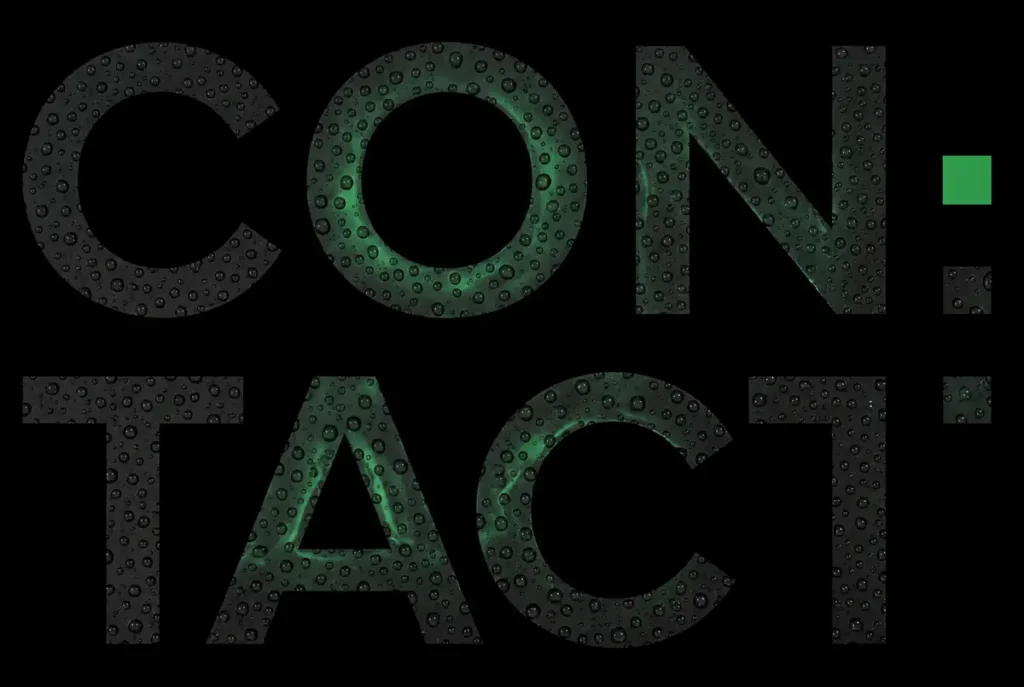 Logo con:tact mit Wassertropfen